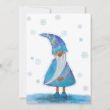 Carte de vœux vierge Gnome d'hiver