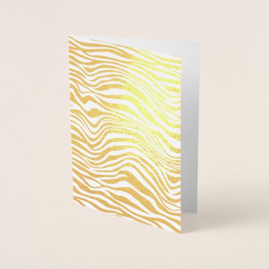 Carte de vœux vierge Gold Zebra pour toutes occasi (Devant)