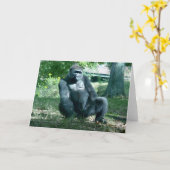 Carte de vœux vierge Gorille (Fleur jaune)