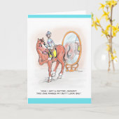 Carte de voeux vierge Humour Horseracing (Fleur jaune)