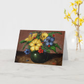 Carte de vœux vierge Joyeuses Fleurs (Fleur jaune)