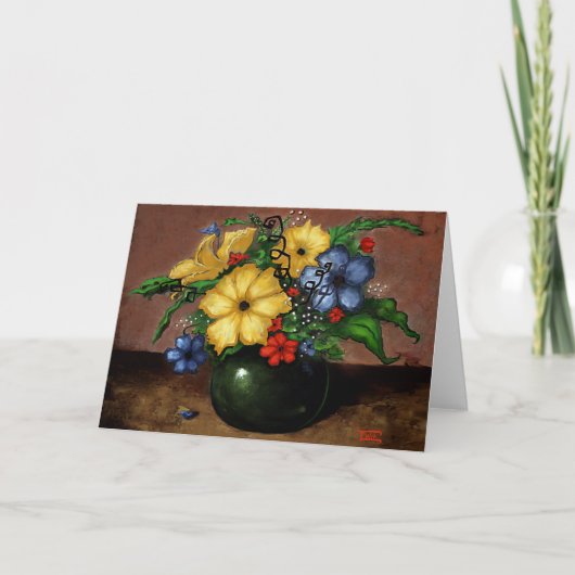 Carte de vœux vierge Joyeuses Fleurs (Devant)