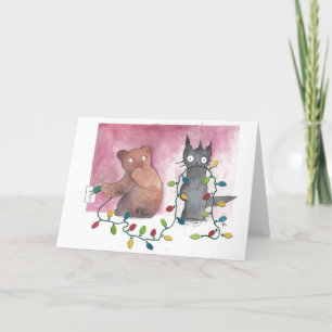 Carte de vœux vierge mignonne pour la saison