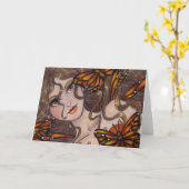 Carte de voeux vierge "Monarch Fairy" imaginaire (Fleur jaune)