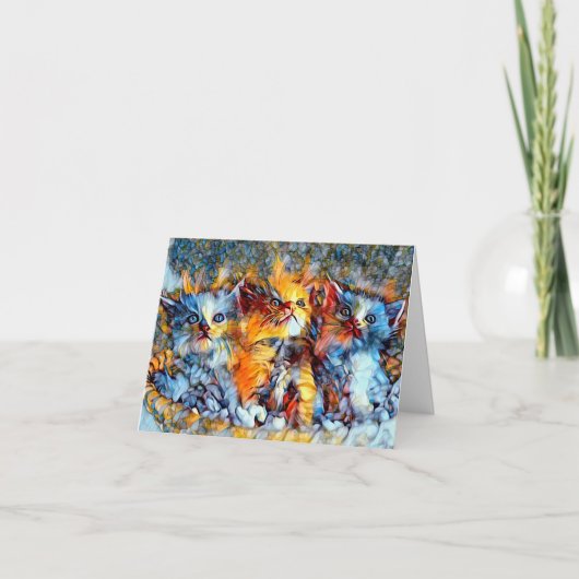 Carte de voeux vierge Mosaic Kittens (Devant)