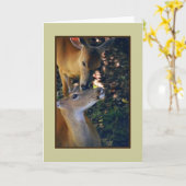 Carte de voeux vierge 'Nuzzling Deer Duo' (Fleur jaune)