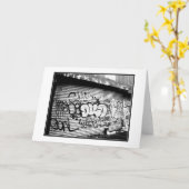 Carte de voeux vierge 'NYC Graffiti' (Fleur jaune)