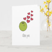 Carte de voeux vierge "Olive You" (Fleur jaune)
