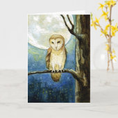 Carte de vœux vierge Owl Moon (Fleur jaune)