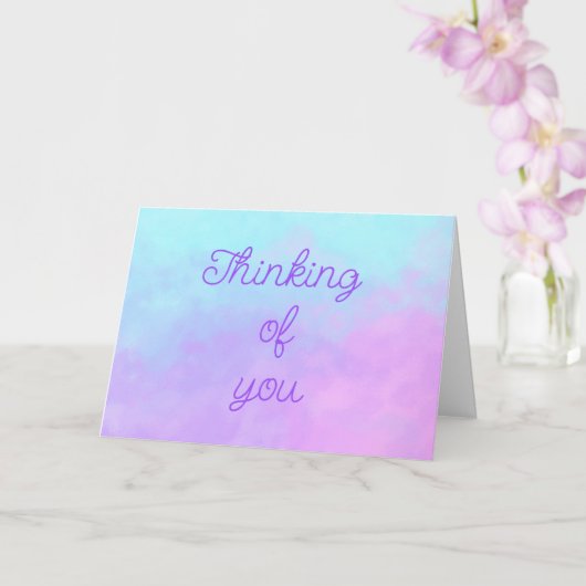 Carte de vœux vierge Pensées pour vous (Orchidée)