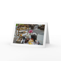 Carte de voeux vierge pliée à thé l'après-midi