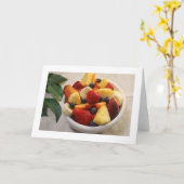 Carte de voeux vierge pliée au bol de fruits (Fleur jaune)