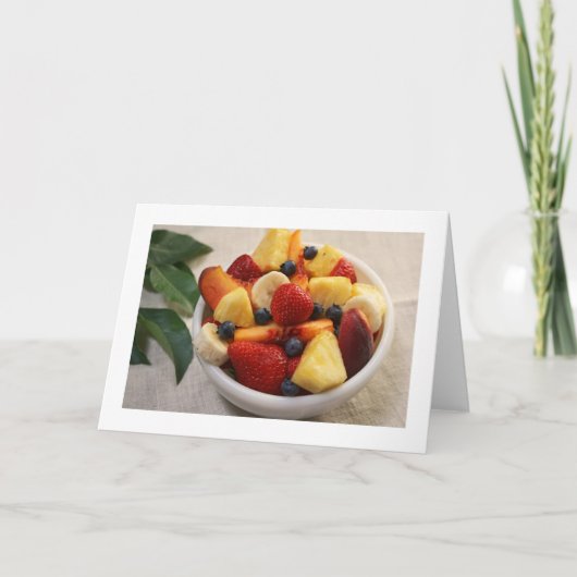 Carte de voeux vierge pliée au bol de fruits (Devant)