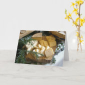 Carte de voeux vierge pliée de plateau de fromage (Fleur jaune)