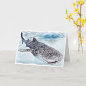Carte de vœux vierge représentant une Requin Balei (Fleur jaune)