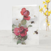 Carte de voeux vierge Rose de Bumblebee Vintage (Fleur jaune)