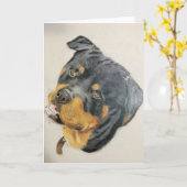carte de vœux vierge Rottie (Fleur jaune)