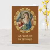 Carte de voeux vierge St Raphael l'Archange (M12) (Fleur jaune)