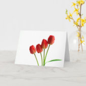 Carte de voeux vierge tulipes rouges (Fleur jaune)