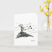 carte de vœux vierge "un peu venteux" (Fleur jaune)