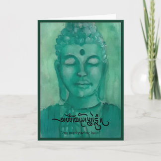Carte de voeux vierge verte de Bouddha