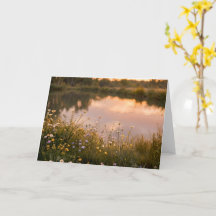 Carte de vœux vierge Wildflower Lake Sunset
