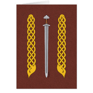 Carte de voeux Viking Sword et Plaitwork