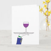 Carte de vœux vin d'anniversaire (Fleur jaune)