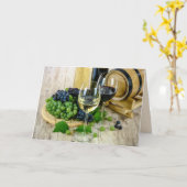 carte de voeux vin et raisins (Fleur jaune)