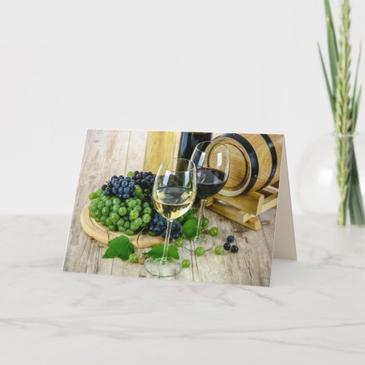 carte de voeux vin et raisins (Devant)