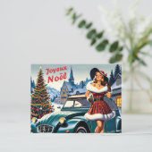 carte de voeux vin joyeux noël citroën 2CV (Debout devant)