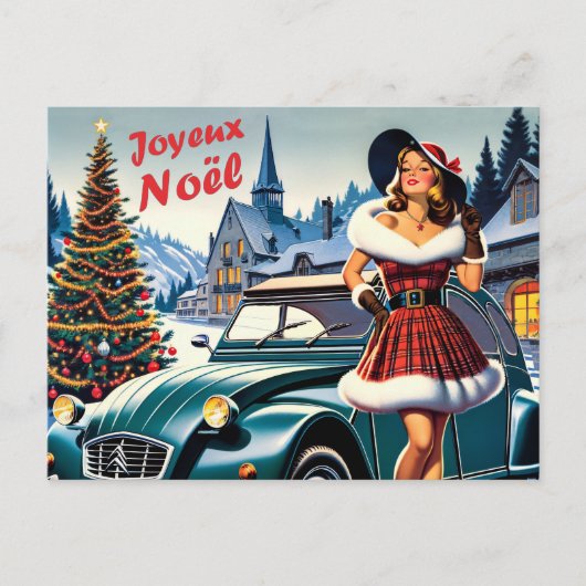 carte de voeux vin joyeux noël citroën 2CV (Devant)