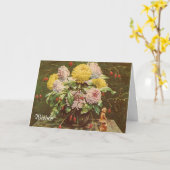Carte de voeux vintage (Fleur jaune)