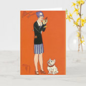 Carte de voeux vintage (Fleur jaune)