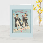 Carte de voeux vintage (Fleur jaune)