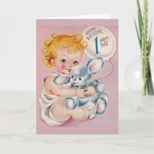 Carte de voeux vintage 1 an Anniversaire