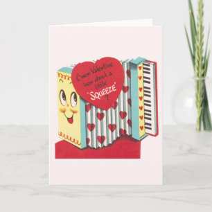 Carte de voeux vintage Accordion Valentine