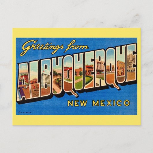 Carte de vœux vintage Albuquerque NM (Devant)