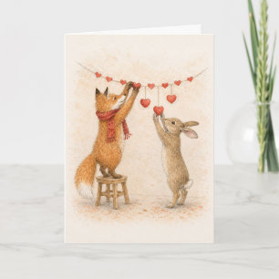 Carte de vœux vintage amour forestier 