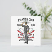 Carte de voeux vintage Aviation Club (Debout devant)