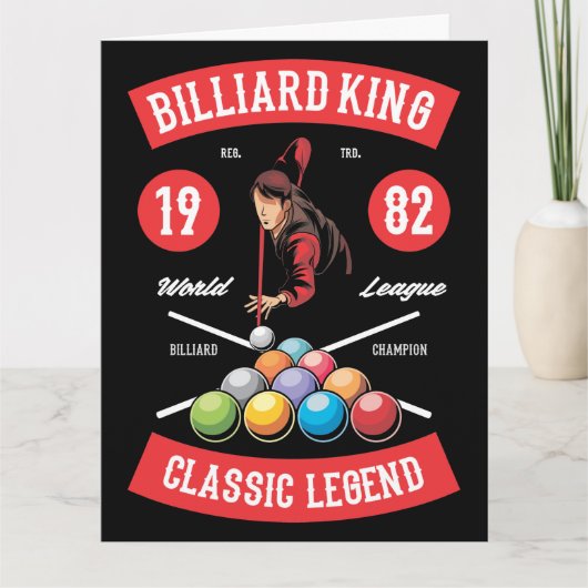 Carte de voeux vintage Billiard Mancave (Devant)