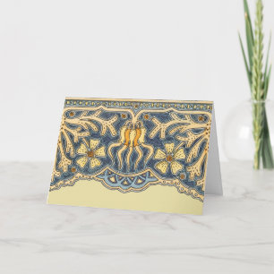 Carte de voeux vintage bleue pliée