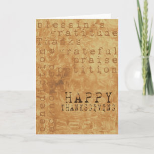 Carte de voeux Vintage bon thanksgiving