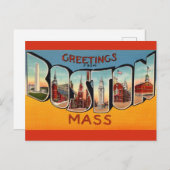 Carte de vœux vintage Boston (Devant / Derrière)