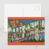 Carte de vœux vintage Californie (Devant / Derrière)