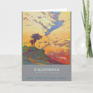 Carte de voeux vintage Californie États-Unis