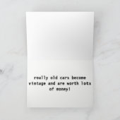 Carte de voeux Vintage Car. (Intérieur)