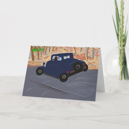 Carte de voeux Vintage Car (Devant)