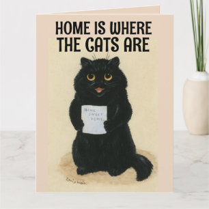 CARTE DE VOEUX VINTAGE CHAT NOIR MIGNON