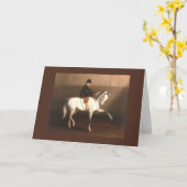 Carte de voeux Vintage Cheval (Fleur jaune)